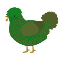 A leaf and olive chicken with a double-lace pattern