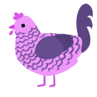 A lavender and overcast chicken with a lace pattern