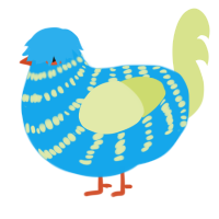 A sky and lemon chicken with a bar pattern