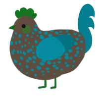 A bark and sea chicken with a speckle pattern