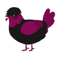 A sable and wine chicken with a head pattern
