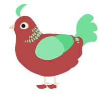 A red and spring chicken with a neck-band pattern