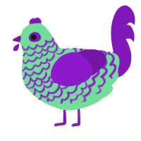 A spring and violet chicken with a lace pattern