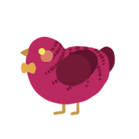A fuchsia and wine chicken with a half-bar pattern