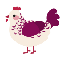 A cream and wine chicken with a half-lace pattern