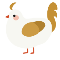 A white and gold chicken