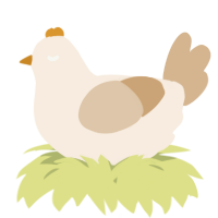 A cream and beige chicken