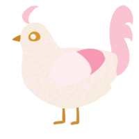 A cream and rose chicken with a lace pattern