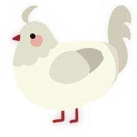 A white and silver chicken with a head pattern