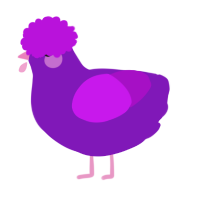 A violet and amethyst chicken