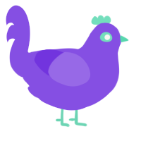 A blurple chicken