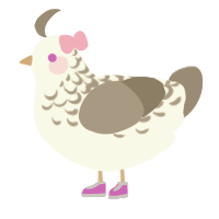 A white and ash chicken with a half-lace pattern