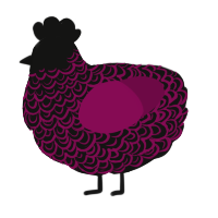 A black and wine chicken with a double-lace pattern