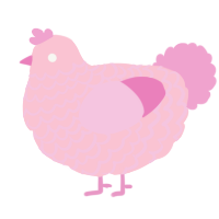 A rose and pink chicken with a lace pattern