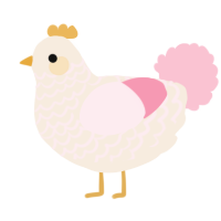 A cream and rose chicken with a lace pattern