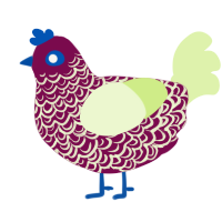A wine and apple chicken with a double-lace pattern