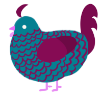 A sea and wine chicken with a lace pattern