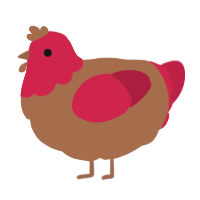 A brown and crimson chicken with a head pattern