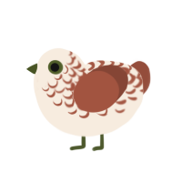 Paul, a cream and russet chicken with a half-lace pattern