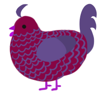 A maroon and overcast chicken with a lace pattern