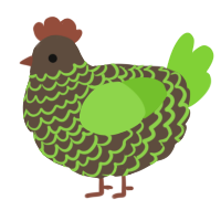 A bark and grass chicken with a lace pattern
