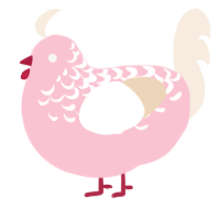 A rose and cream chicken with a half-lace pattern