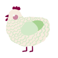 A cream and gluppy chicken with a lace pattern