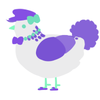 A black and chartreuse chicken with a neck-speckle pattern