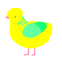 A yellow and spring chicken with a neck-speckle pattern