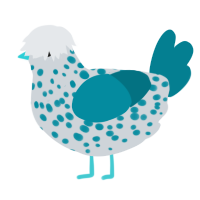 A mist and sea chicken with a speckle pattern