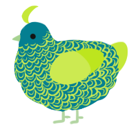 A sea and lime chicken with a double-lace pattern
