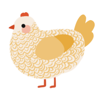 A cream and honey chicken with a double-lace pattern