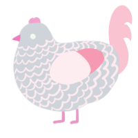 A mist and rose chicken with a lace pattern