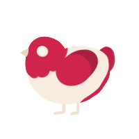 Cherry Cream, a cream and crimson chicken with a head pattern