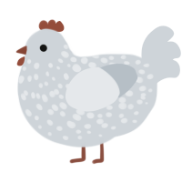 A mist chicken with a speckle pattern