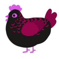 A sable and maroon chicken with a half-lace pattern