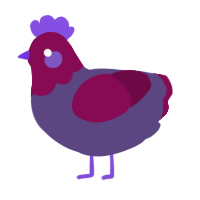 A overcast and wine chicken with a head pattern