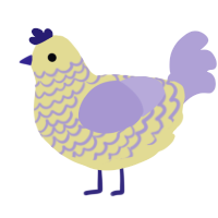 A navy and olive chicken with a lace pattern