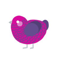 Weeno, a fuchsia and overcast chicken with a lace pattern