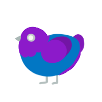 (unnamed), a sapphire and violet chicken with a head pattern