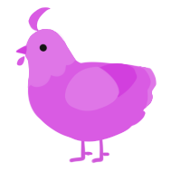 A orchid chicken with a head pattern