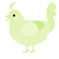 A apple chicken with a double-lace pattern