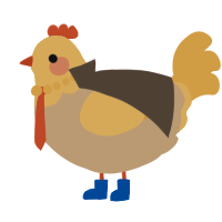 A cream and honey chicken with a lace pattern