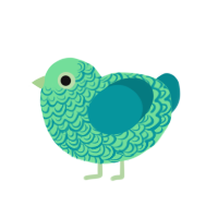 (unnamed), a spring and teal chicken with a double-lace pattern