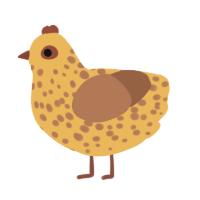 A honey and brown chicken with a speckle pattern