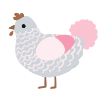 A mist and rose chicken with a lace pattern