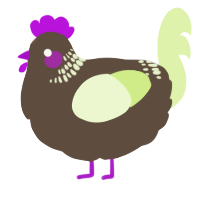 A bark and apple chicken with a neck-band pattern