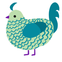 A gluppy and sea chicken with a lace pattern