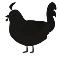 A sable and black chicken with a neck-speckle pattern