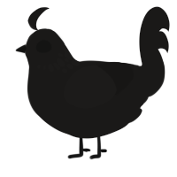 A sable chicken with a neck-speckle pattern